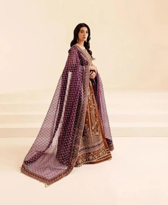 FARASHA Heavy Embroidered Unstitched 3PC Maxi HC-0124