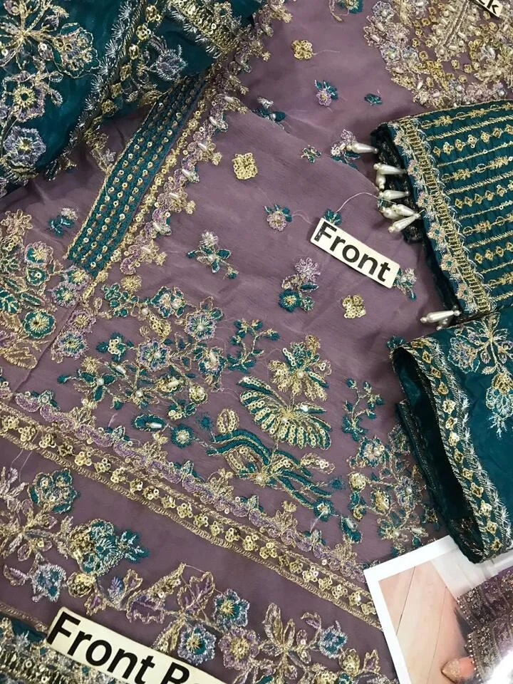 Charizma Embroidered Chiffon Unstitched 3PC Set - HC-0050