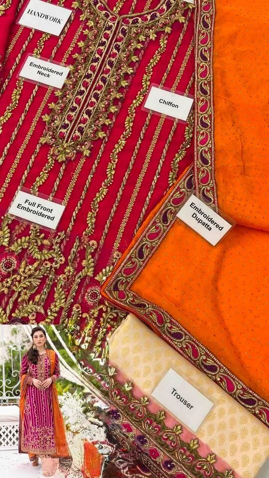 HC-0164 FARAH TALIB AZIZ Heavy Embroidered Unstitched 3PC Suit