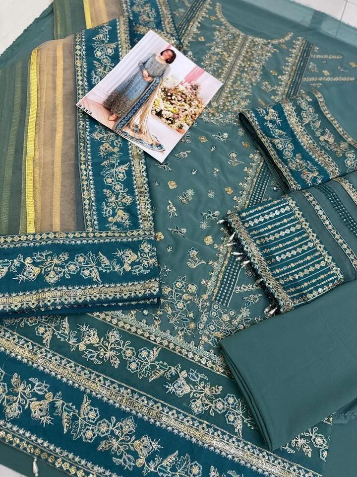 Charizma Embroidered Chiffon Unstitched 3PC Set - HC-0050