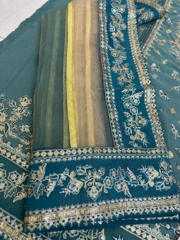 Charizma Embroidered Chiffon Unstitched 3PC Set - HC-0050