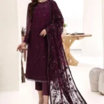 HC-0072 ZARIF Chiffon Embroidered Unstitched 3 Piece Suit with Embroidered Shirt, Dupatta and Trouser