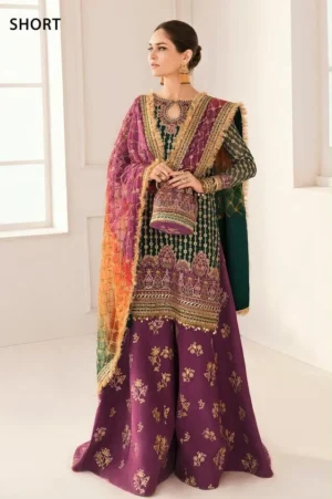 HC-0069 BAROQUE Embroidered Unstitched 3 Piece Suit with Embroidered Shirt, Dupatta and Trouser