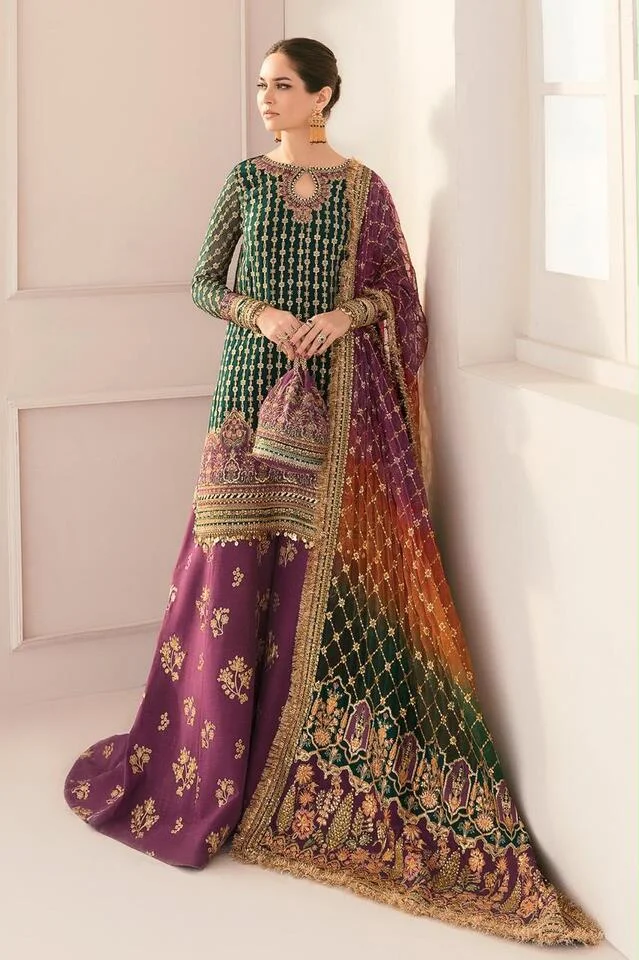 HC-0069 BAROQUE Embroidered Unstitched 3PC Suit