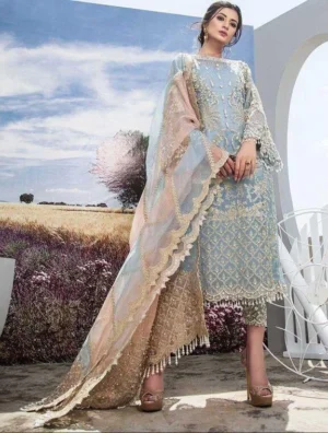 Agha Noor Pure Organza Dress HC-22 Unstitched 3 Piece Suit