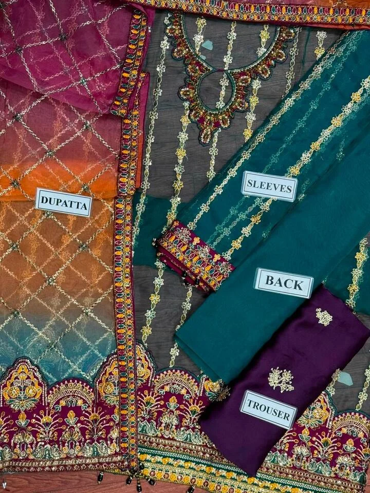 HC-0069 BAROQUE Embroidered Unstitched 3PC Suit