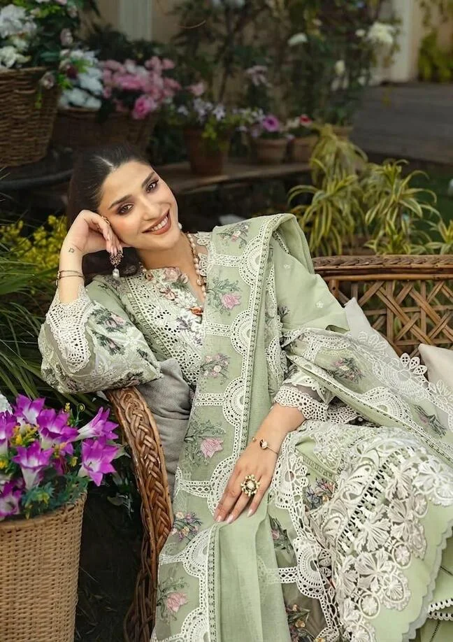 HC-004 ELAF EMBROIDERED LAWN UNSTITCHED 3PC SET