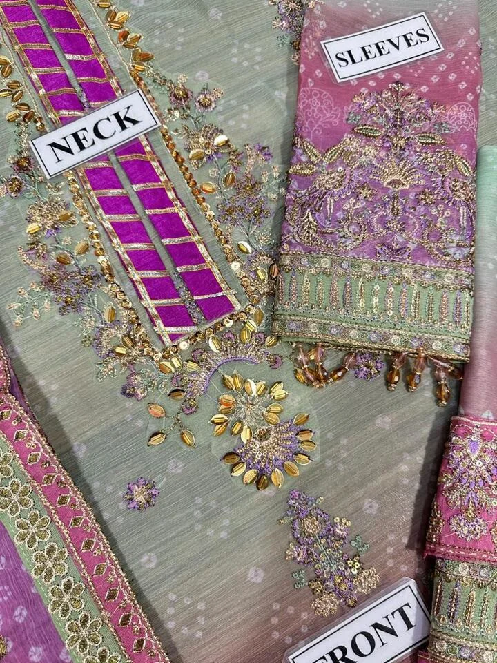 HC-08 BAROQUE Embroidered Chiffon Unstitched 3PC Suit