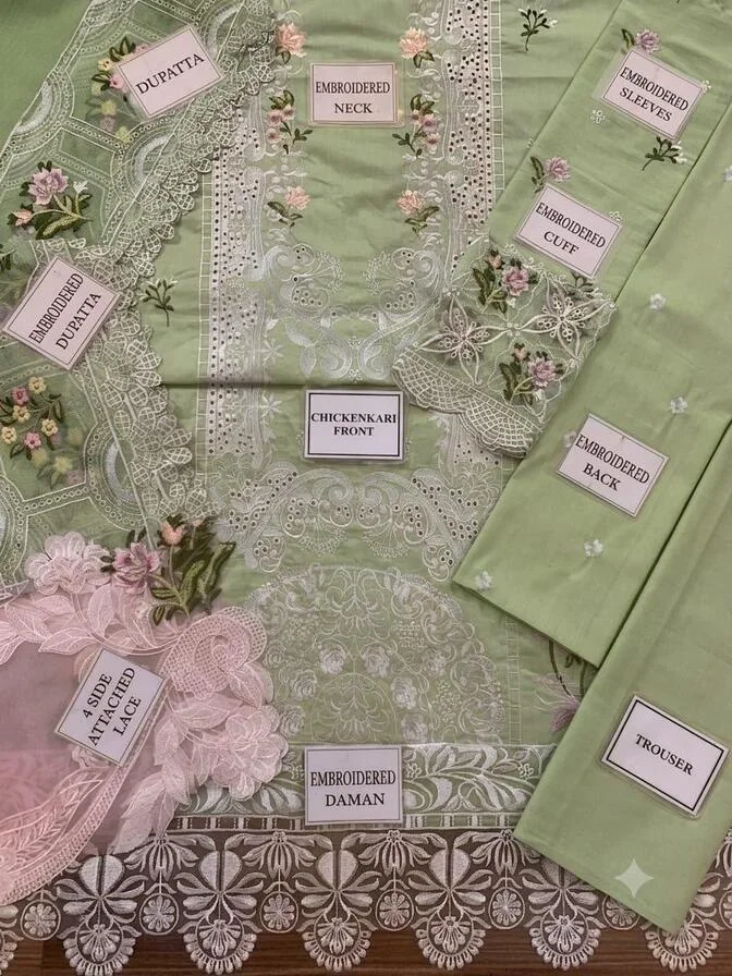 HC-004 ELAF EMBROIDERED LAWN UNSTITCHED 3PC SET