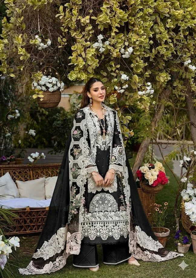 HC-004 ELAF EMBROIDERED LAWN UNSTITCHED 3PC SET