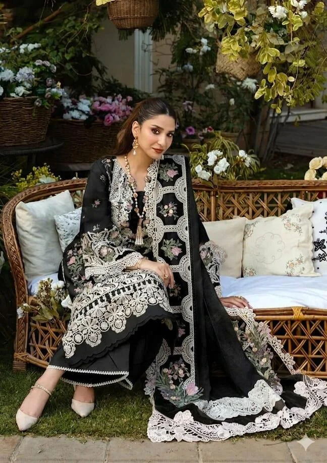 HC-004 ELAF EMBROIDERED LAWN UNSTITCHED 3PC SET