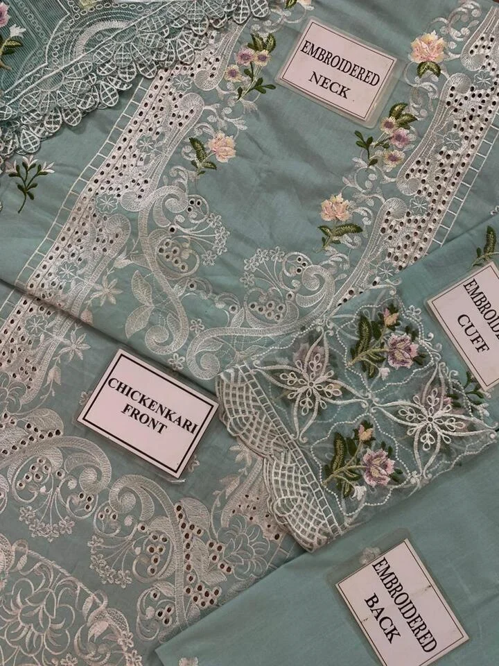 HC-004 ELAF EMBROIDERED LAWN UNSTITCHED 3PC SET