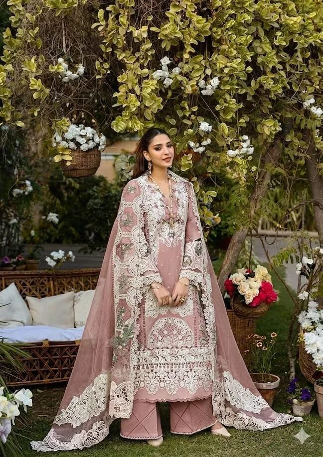 HC-004 ELAF EMBROIDERED LAWN UNSTITCHED 3PC SET