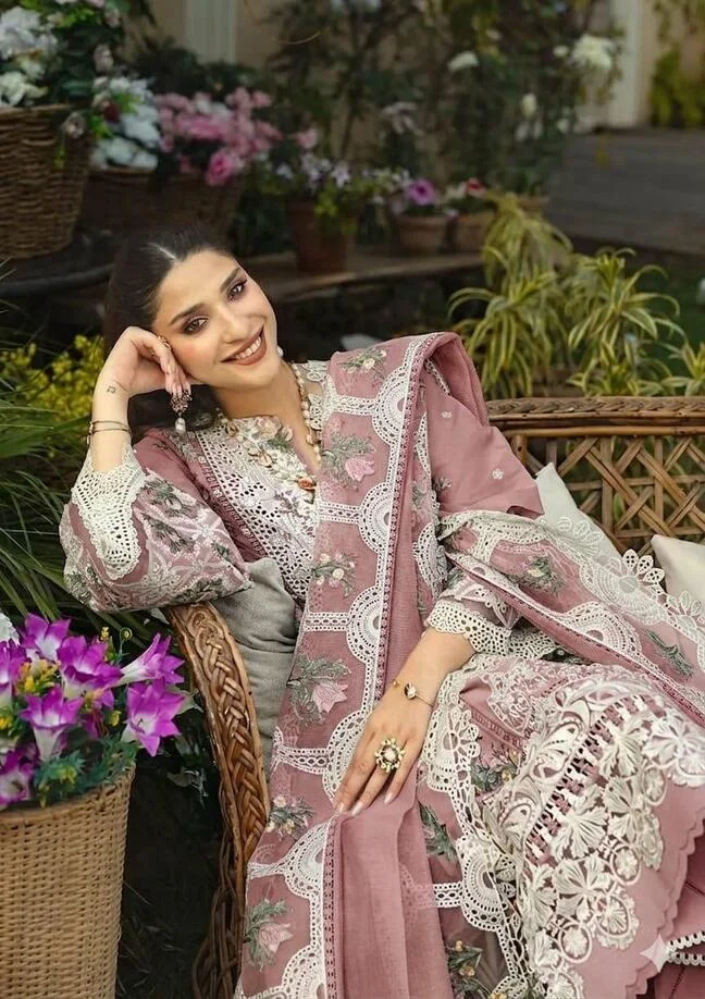 HC-004 ELAF EMBROIDERED LAWN UNSTITCHED 3PC SET