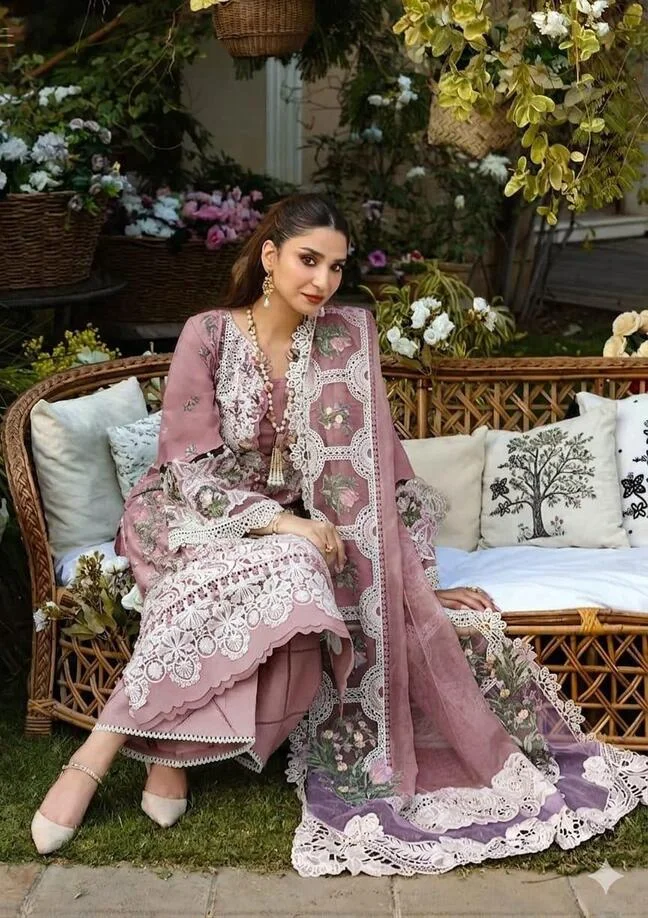 HC-004 ELAF EMBROIDERED LAWN UNSTITCHED 3PC SET