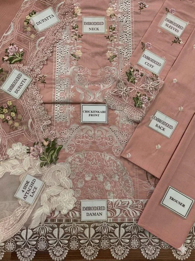 HC-004 ELAF EMBROIDERED LAWN UNSTITCHED 3PC SET
