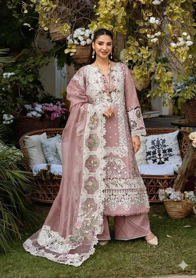 HC-004 ELAF EMBROIDERED LAWN UNSTITCHED 3PC SET