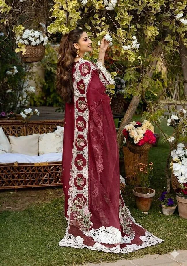 HC-004 ELAF EMBROIDERED LAWN UNSTITCHED 3PC SET