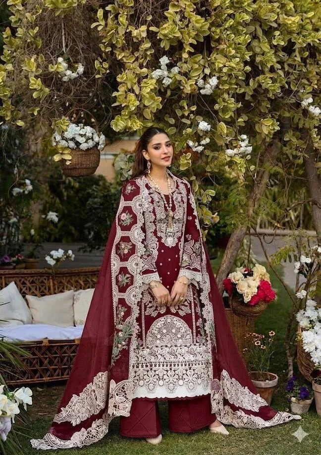 HC-004 ELAF EMBROIDERED LAWN UNSTITCHED 3PC SET