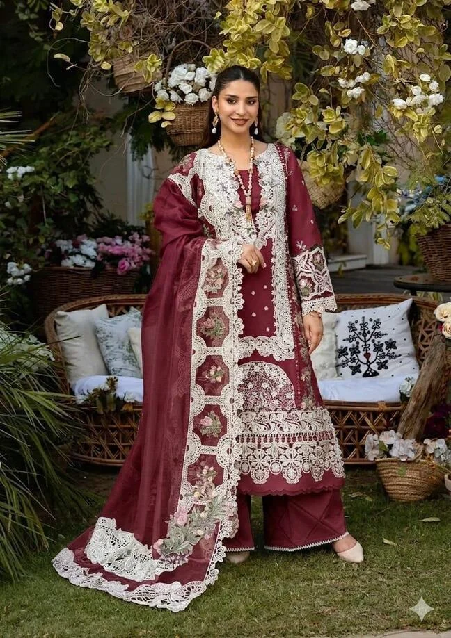 HC-004 ELAF EMBROIDERED LAWN UNSTITCHED 3PC SET