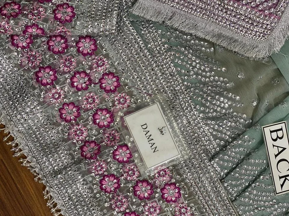 JAZMIN Heavy Embroidered Unstitched 3PC Suit | HC-0157