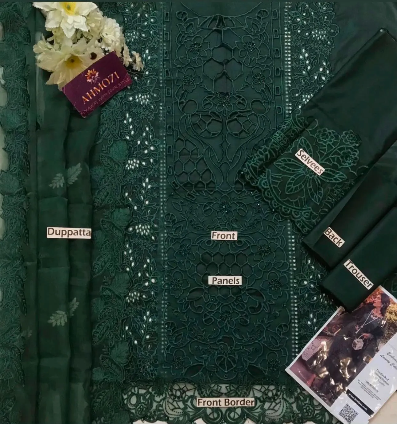 HC-0002 Embroidered Lawn Unstitched 3PC Set